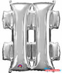 Számok Ezüst Silver mini fólia lufi hashtag ikon 33 cm (JAV_DPA3306601)
