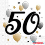 Boldog Születésnapot Happy Birthday 50 Milestone szalvéta 20 db-os 33x33 cm (JAV_PNN88868)