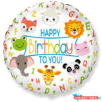 Boldog Születésnapot Állatos Happy Birthday Animals fólia lufi 46 cm (WP) (JAV_MLG306866)