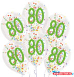 Boldog Születésnapot Happy Birthday 80 Droplets konfettivel töltött léggömb, lufi 6 db-os 11 inch (27, 5 cm) (JAV_DPA9909844)
