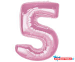 Számok Rózsaszín 5-ös Light Pink szám fólia lufi 92 cm (JAV_MLG195620)
