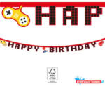 Gamer Gaming Party Happy Birthday felirat FSC 2 m (JAV_PNN93776)