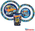 Hot Wheels Blue Fire étkészlet, micro műanyag szett pohárral 260 ml (JAV_JVL11167)
