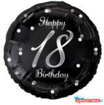 Boldog Születésnapot Happy Birthday 18 B&C Silver fólia lufi 36 cm (JAV_MLG154993)