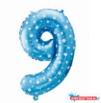 Számok Kék Blue with Stars 9-es szám fólia lufi 64 cm (JAV_MLG106206)