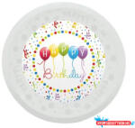 Boldog Születésnapot Happy Birthday Streamers micro prémium műanyag lapostányér 21 cm (JAV_PNN96285)