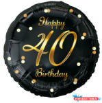Boldog Születésnapot Happy Birthday 40 B&C Gold fólia lufi 36 cm (JAV_MLG154924)