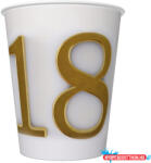 Boldog Születésnapot Happy Birthday 18 Gold Motifs papír pohár 8 db-os 250 ml (JAV_PKK772978)