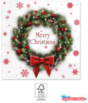 Karácsony Karácsonyi Merry Xmas Wreath szalvéta 20 db-os 33x33 cm FSC (JAV_PNN95372)