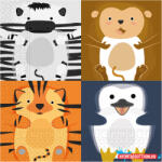 Állatos Zoo szalvéta 20 db-os 33x33 cm FSC (JAV_PNN96600)