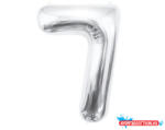 Számok Ezüst Silver 7-es szám fólia lufi 85 cm (JAV_MLG109535)