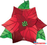 Karácsony Mikulásvirág Red fólia lufi 66 cm (JAV_DPA4334375)