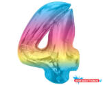Számok Színes 4-es Rainbow szám fólia lufi 92 cm (JAV_MLG195392)
