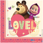 Mása és a medve Sweet Heart szalvéta 20 db-os 33x33 cm FSC (JAV_PNN97909)