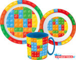Bricks Lego mintázatú Bricks étkészlet, micro műanyag szett bögrével 350 ml (JAV_JVL22248)