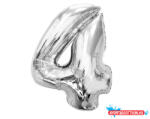 Számok Ezüst 4-es Silver szám fólia lufi 92 cm (JAV_MLG189568)