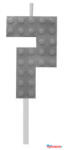 Blocks Építőkocka 7-es Grey Blocks tortagyertya, számgyertya (JAV_MLG132781B)