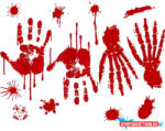 Halloween véres nyomok Bloody ablak matrica szett (JAV_MLG187939)
