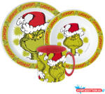 A Grincs Christmas Mischief étkészlet, micro műanyag szett bögrével 390 ml (JAV_JVL22270)