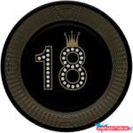 Boldog Születésnapot Happy Birthday 18 Hollywood Style papírtányér 8 db-os 22, 7 cm (JAV_PKK045637)