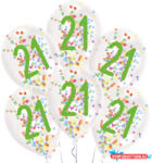 Boldog Születésnapot Happy Birthday 21 Droplets konfettivel töltött léggömb, lufi 6 db-os 11 inch (27, 5 cm) (JAV_DPA9909838)