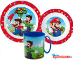 Super Mario Mushroom Kingdom étkészlet, micro műanyag szett bögrével 350 ml (JAV_JVL22230)