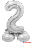 Számok Ezüst 2-es Silver szám fólia lufi talppal 72 cm (JAV_MLG145823)