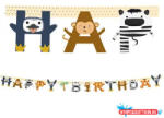 Állatos Zoo Happy Birthday felirat FSC 2 m (JAV_PNN96601)