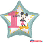 Disney Mickey Star Első születésnap fólia lufi 43 cm (JAV_DPA9916552)