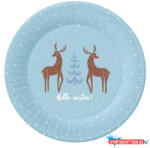 Karácsony Karácsonyi Hello Winter Blue papírtányér 6 db-os 18 cm (JAV_MLG168792)
