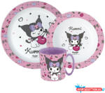 Hello Kitty Kuromi étkészlet, micro műanyag szett bögrével 390 ml (JAV_JVL22272)