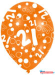Boldog Születésnapot Happy Birthday 21 Orange léggömb, lufi 6 db-os 11 inch (27, 5cm) (JAV_DPA9908417)