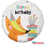 Boldog Születésnapot Róka Happy Birthday Fox fólia lufi 36 cm (JAV_MLG149258)
