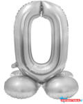 Számok Ezüst 0-ás Silver szám fólia lufi talppal 72 cm (JAV_MLG145977)