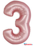 Számok Rózsaszín 3-as Light Pink Mat szám fólia lufi 76 cm (JAV_MLG159073)