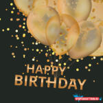 Boldog Születésnapot Happy Birthday Gold Balloons szalvéta 20 db-os 33x33 cm (JAV_PKK057234)