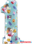 Peppa Malac Blue 1-es szám fólia lufi 66 cm (JAV_GBBL251)