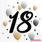 Boldog Születésnapot Happy Birthday 18 Milestone szalvéta 20 db-os 33x33 cm (JAV_PNN88864)