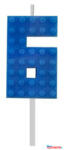 Blocks Építőkocka 6-os Blue Blocks tortagyertya, számgyertya (JAV_MLG132779C)