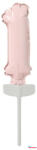 Számok Rózsaszín Pastel 1-es szám fólia lufi tortára 13 cm (JAV_DPA9912705)