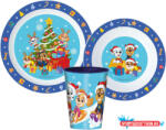 Mancs Őrjárat Holiday Karácsonyi étkészlet, micro műanyag szett, pohárral 260 ml (JAV_JVL11149)