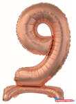 Számok Rose Gold 9-es szám fólia lufi talppal 74 cm (JAV_MLG143461)