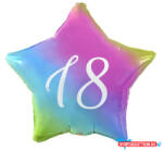 Boldog Születésnapot Szivárvány Happy Birthday 18 Rainbow csillag fólia lufi 44 cm (JAV_MLG170900)