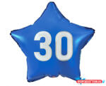 Boldog Születésnapot Kék Happy Birthday 30 Blue csillag fólia lufi 44 cm (JAV_MLG170825)