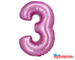 Számok Rózsaszín Satin Pink 3-as szám fólia lufi 76 cm (JAV_MLG144918)