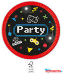 Gamer Gaming Party papírtányér 8 db-os 23 cm FSC (JAV_PNN93769)