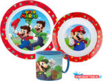 Super Mario Mushroom Kingdom étkészlet, micro műanyag szett bögrével 265 ml (JAV_JVL33341)
