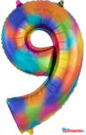 Számok Színes Rainbow óriás szám fólia lufi 9-es 86x55 cm (JAV_DPA3853901)
