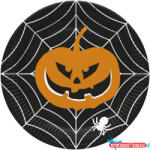 Halloween Scary Black papírtányér 8 db-os 22, 7 cm (JAV_PKK766397)