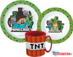 Minecraft Creeper étkészlet, micro műanyag szett bögrével 350 ml (JAV_JVL22232)